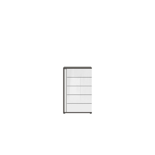 Graphic Συρταριέρα grey wolfram white gloss (laminate) 57x38,5x Y91,5cm