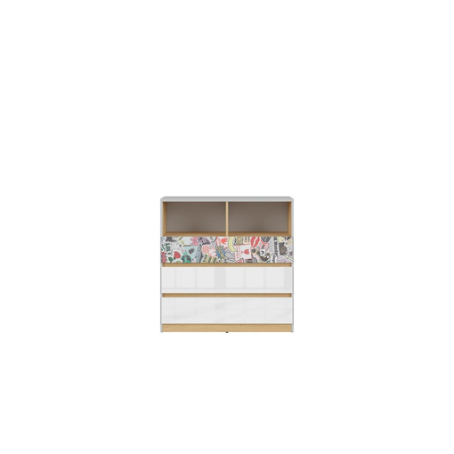 Nandu Συρταριέρα light grey polish oak white gloss sticker Μ90xΒ39xY91