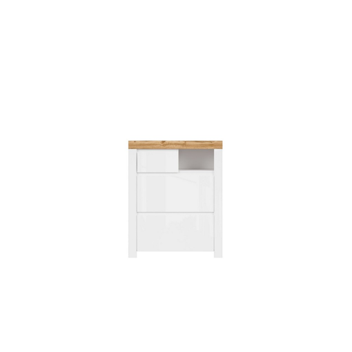 Παπουτσοθήκη Holten white/wotan oak/white gloss Μ54,5 X Π42 X Y50,5