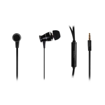 Mεταλλικά ακουστικά με μικρόφωνο, σε μαύρο χρώμα και σύνδεση 3,5mm