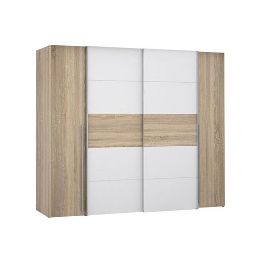Ντουλαπα 4Φυλλη (2 Συρομενα-2 Σταθερα) Lois Hm2369.02 Sonama Λευκο 271Χ62Χ210Υεκ.