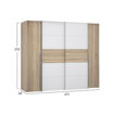 Ντουλαπα 4Φυλλη (2 Συρομενα-2 Σταθερα) Lois Hm2369.02 Sonama Λευκο 271Χ62Χ210Υεκ.
