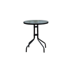 (P) BALENO Τραπέζι Μέταλλο Βαφή Μαύρο - Γυαλί Tempered Φ60x70cm