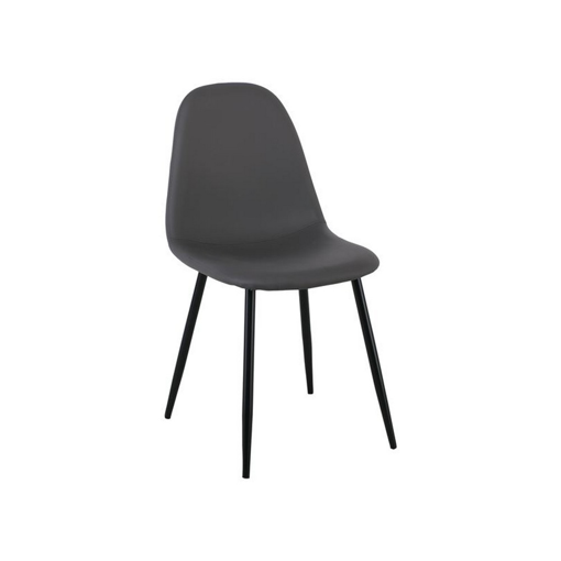 CELINA Καρέκλα Μέταλλο Βαφή Μαύρο - Pvc Γκρι 45x54x85cm