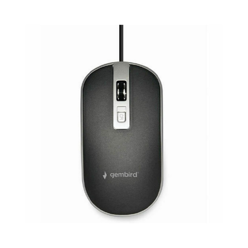 GEMBIRD USB WIRED OPTICAL MOUSE BLACK/SILVER