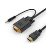 CABLEXPERT HDMI TO VGA AND AUDIO ADAPTER CABLE SINGLE PORT 1,8M BLACK