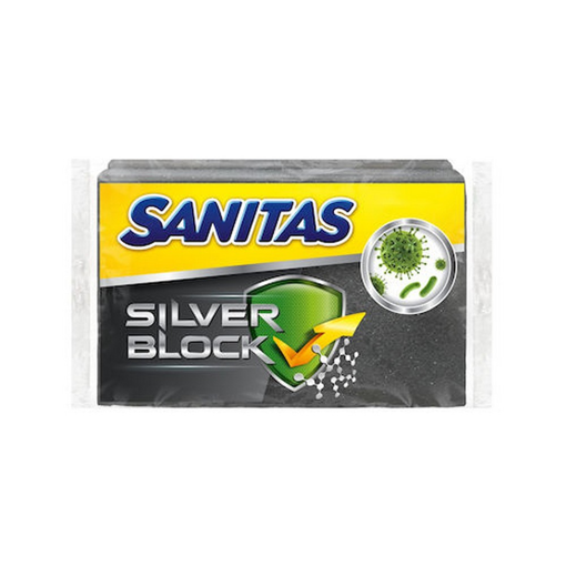 Sanitas σφουγγαράκι κουζίνας silver block (2τεμ.)