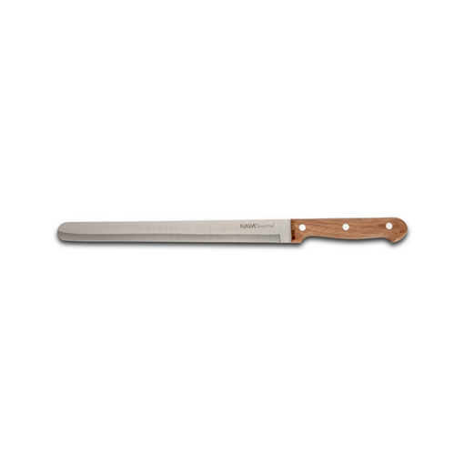 Aνοξείδωτο ατσάλινο μαχαίρι αλλαντικών με ξύλινη λαβή 25cm