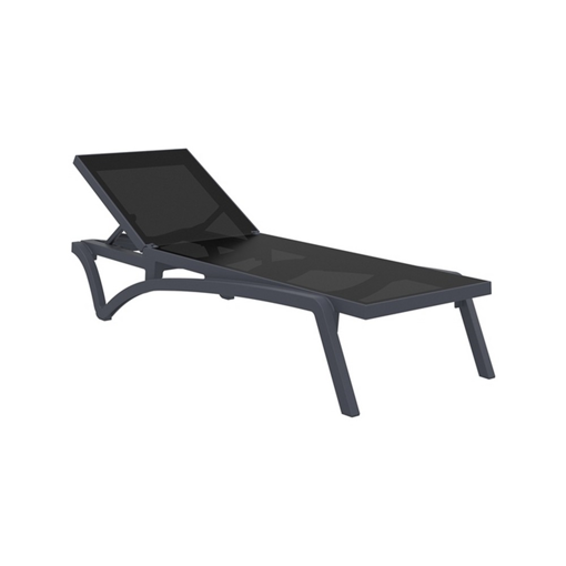 Ξαπλώστρα Πολυπροπυλενίου Pacific Dark Grey Black 193X68X35εκ.