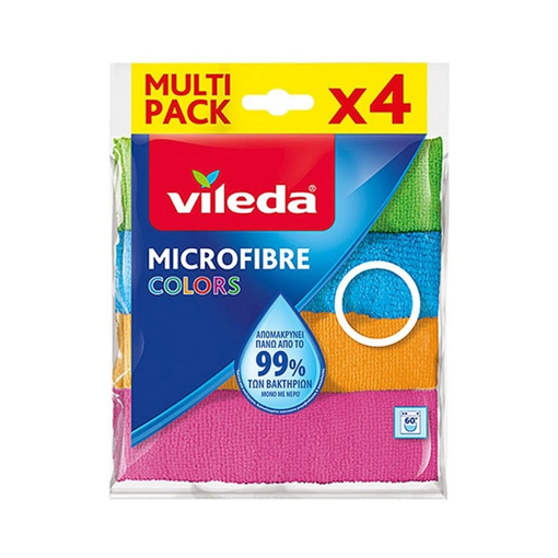 Vileda πετσέτα μικροϊνών γενικής χρήσης microfibre colours (4τεμ.)