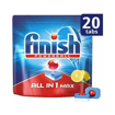 Finish All in One Max 20 Κάψουλες Πλυντηρίου Πιάτων με Άρωμα Λεμόνι