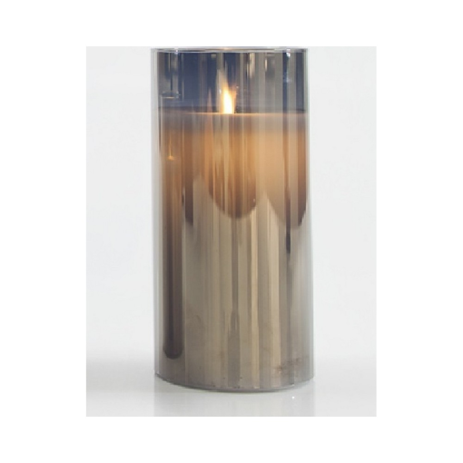 Κερί Μπαταρίας Ανθρακί με Κίνηση στη Φλόγα 7.5x15cm