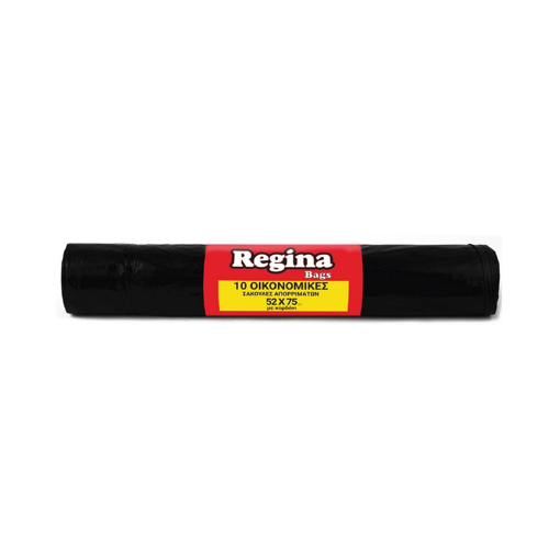 Regina Σακούλες Απορριμάτων με Κορδόνι 52x75cm 10τμχ Μαύρες