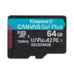 Κάρτα Μνήμης Kingston Canvas Go Plus 64GB micro SDXC Class 10 UHS-1 U3 + SD Adapter