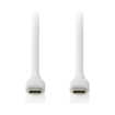 Καλώδιο σιλικόνης USB High-Speed type-C αρσ. - USB type-C αρσ., 1.50m σε λευκό χρώμα.