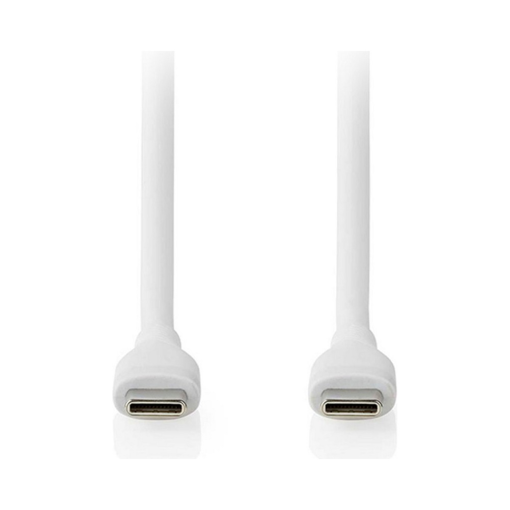 Καλώδιο σιλικόνης USB High-Speed type-C αρσ. - USB type-C αρσ., 1.50m σε λευκό χρώμα.