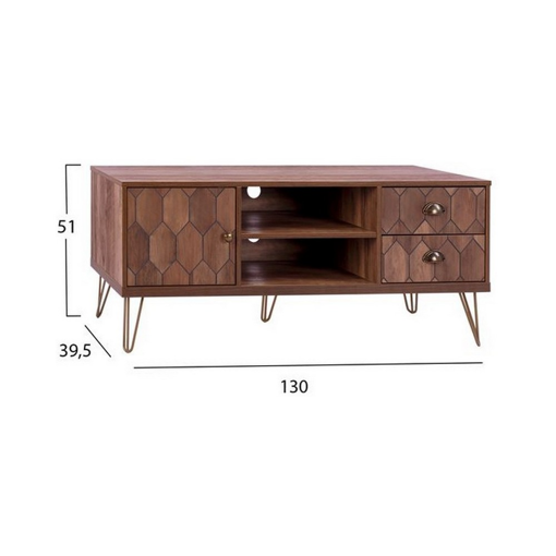 HM8674 ΕΠΙΠΛΟ TV PHILIPPA ΣΕ ΚΑΡΥΔΙ ΑΠΟΧΡΩΣΗ ΜΕ ΧΡΥΣΟ 130x39,5x51Y εκ.
