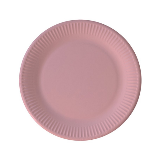 Party Πιάτα Μεσαία Decorata Solid Colour Ροζ 20εκ 8 τμχ