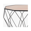 Τραπέζι σαλονιού Yanth Inart φυσικό ξύλο-μαύρο μέταλλο 60x60x40εκ