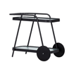ENVY TROLLEY ΜΑΥΡΟ ΜΕΤΑΛΛΙΚΟ-ΓΥΑΛΙ ΜΑΥΡΟ 73X43X70ΕΚ.