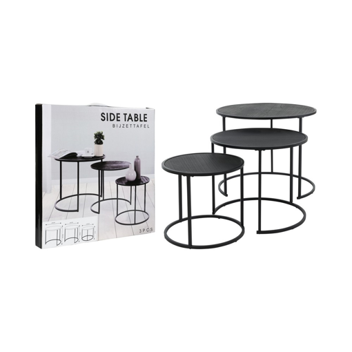 SIDE TABLE METAL WITH MDF TOP