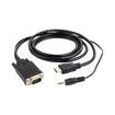 CABLEXPERT HDMI TO VGA AND AUDIO ADAPTER CABLE SINGLE PORT 1,8M BLACK