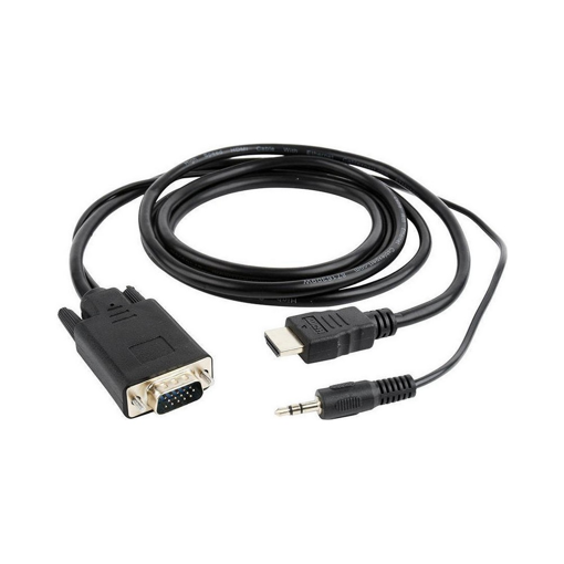 CABLEXPERT HDMI TO VGA AND AUDIO ADAPTER CABLE SINGLE PORT 1,8M BLACK