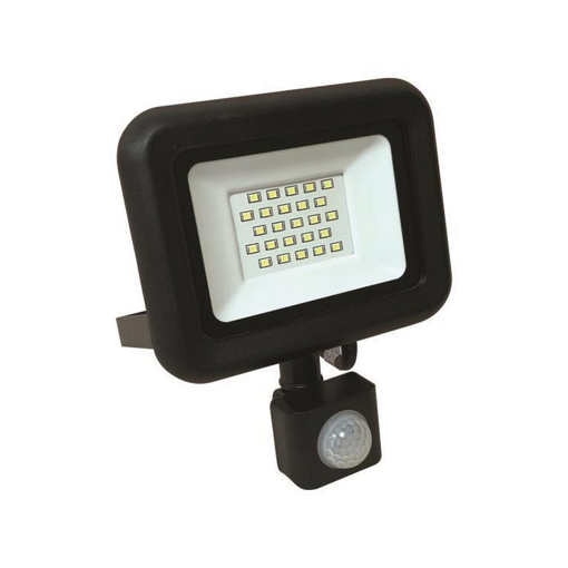 ΠΡΟΒΟΛΕΑΣ LED SMD ΜΕ ΠΕΡΙΣΤΡΕΦΟΜΕΝΟ ΑΝΙΧΝΕΥΤΗ ΚΙΝΗΣΗΣ PLUS 20W ΜΑΥΡΟΣ IP44 6500K PLUS