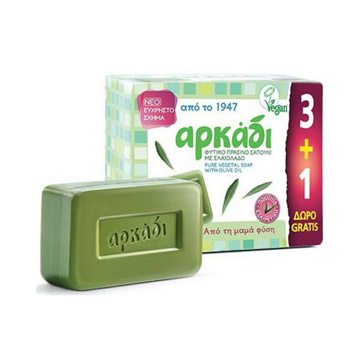 ΑΡΚΑΔΙ ΣΑΠΟΥΝΙ ΠΡΑΣΙΝΟ ΠΛΑΚΑ150γρ 3+1ΔΩΡΟ