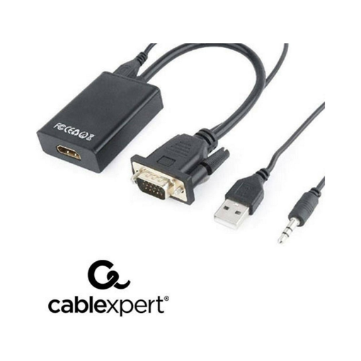 CABLEXPERT VGA TO HDMI ADAPTER CABLE 0,15M BLACK