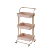 ΜΑΝΑΒΗΣ ΤΡΟΛΕΪ ΜΕΤΑΛΛΙΚΟΣ ΜΕ ΧΕΙΡΟΛΑΒΗ DUSTY PINK 43x36x86 εκ.