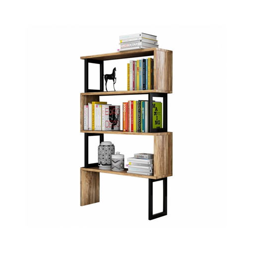 ΒΙΒΛΙΟΘΗΚΗ ΚΑΡΥΔΙ ΜΕ ΜΑΥΡΟ ΣΚΕΛΕΤΟ HM8867.01 80x22x128 εκ.