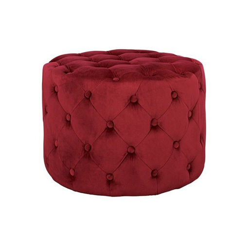 ΣΚΑΜΠΟ KASSIE ΚΟΚΚΙΝΟ ΒΕΛΟΥΔΟ ΤΥΠΟΥ CHESTERFIELD HM8406.06 Φ60X43Υ εκ.