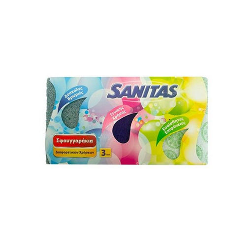 SANITAS SPONGES COLORED 3PCS