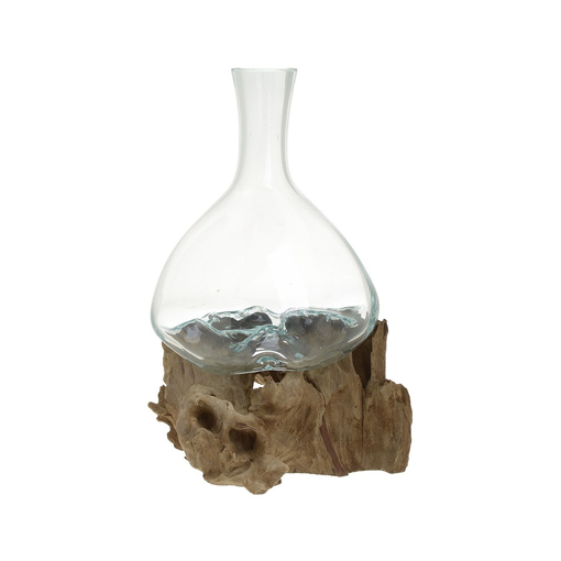 INART -ΒΑΖΟ ΓΥΑΛ/ΞΥΛ. NATURAL/ΔΙΑΦΑΝΟ 28Χ22Χ35