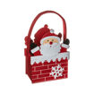 FELT BASKET W/ SANTA H20CM