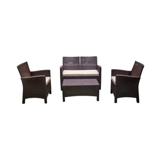 ΣΕΤ 4 RATTAN PP (2 ΠΟΛΥΘΡ 2 ΘΕΣ ΚΑΝ ΤΡΑΠΕΖΑΚΙ) ΚΑΦΕ/ΜΠΕΖ ΜΑΞΙΛ.