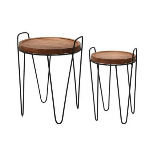 ΤΡΑΠΕΖΑΚΙ ΞΥΛΟ/ΜΕΤΑΛΟ  380X380XH510MM, SMALL SIZE 280X280XH460MM