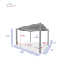 EVORA GAZEBO ΑΛΟΥΜΙΝΙΟΥ ΓΡΑΦΙΤΗΣ  3.6X3,6M GRAP (4KIB)