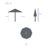 (P) ΟΜΠΡΕΛΑ Oasis taupe straight tilting parasol 3 m
