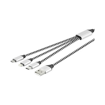 LAMTECH HIGH QUALITY 3 IN 1 USB CABLE WITH METALLIC SHELL SILVER