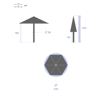 (P) ΟΜΠΡΕΛΑ ΓΚΡΙ Nadia slate straight tilting parasol 2.7 m