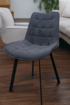 ΚΑΡΕΚΛΑ ILKA VELVET DARK GREY (CH520-6 )ΜΕΤΑΛ ΠΟΔΙΑ