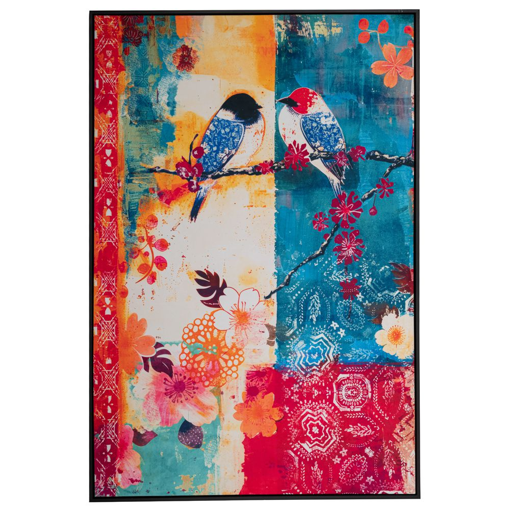 COLORFUL BIRDS ΠΙΝΑΚΑΣ 83Χ123 ΕΚ ΜΕ ΜΑΥΡΗ ΚΟΡΝΙΖΑ ΣΕ ΤΥΠΩΜΕΝΟ ΒΕΛΟΥΤΕ