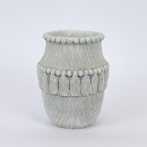 ΠΥΘΑΡΙ, ΤΣΙΜΕΝΤΕΝΙΟ, ΓΚΡΙ ΜΕ ΚΡΟΣΣΙΑ,20.5x20.5x25.5cm