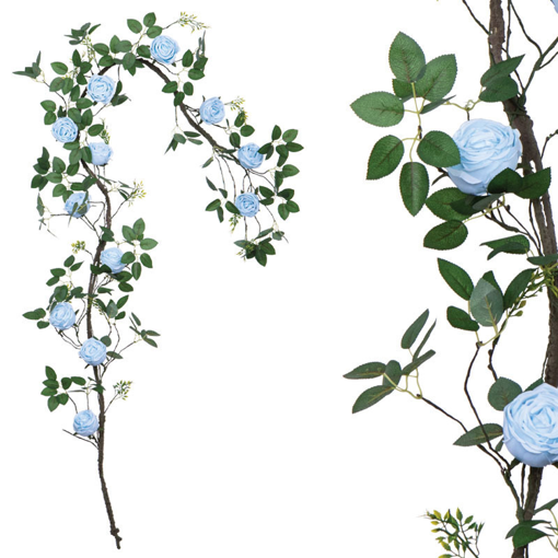 Γιρλαντα Μπλε Τριανταφυλιας X12 Ανθη Υ240cm