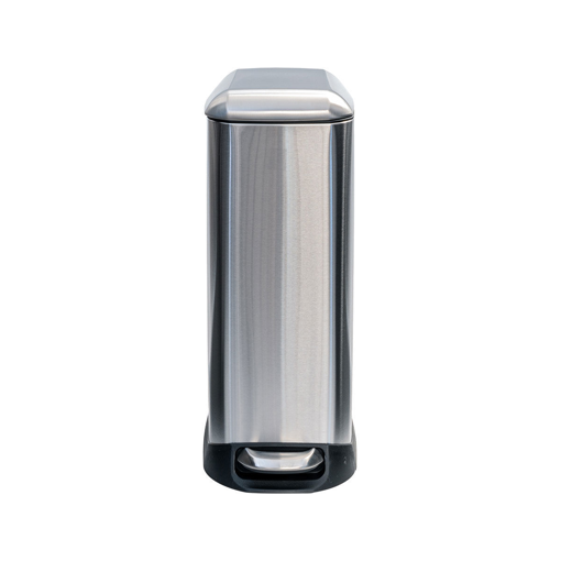 Slim Soft Close Κάδος Απορριμμάτων από Ανοξείδωτο Ατσάλι Inox Matte με Πεντάλ 20lt