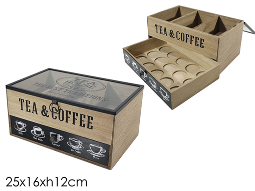 ΚΟΥΤΙ ΞΥΛΙΝΟ TEA&COFFEE 65X16X12