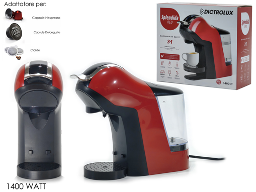 ΚΑΦΕΤΙΕΡΑ ΜΕ ΚΑΨΟΥΛΕΣ  3IN1 SPLENDIDA RED 1400W