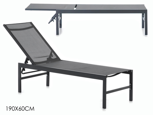 LETTINO ALLUMINIO 190X60CM ANTRACITE